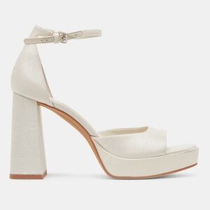 Dolce Vita White Satin Pandro Heels